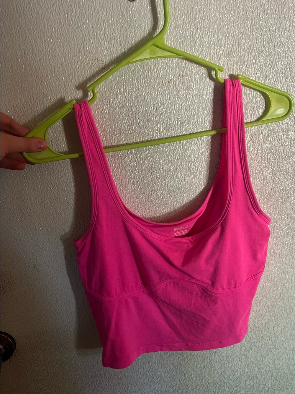 PINK Victoria's Secret Hot Pink Cropped Tank Bralette